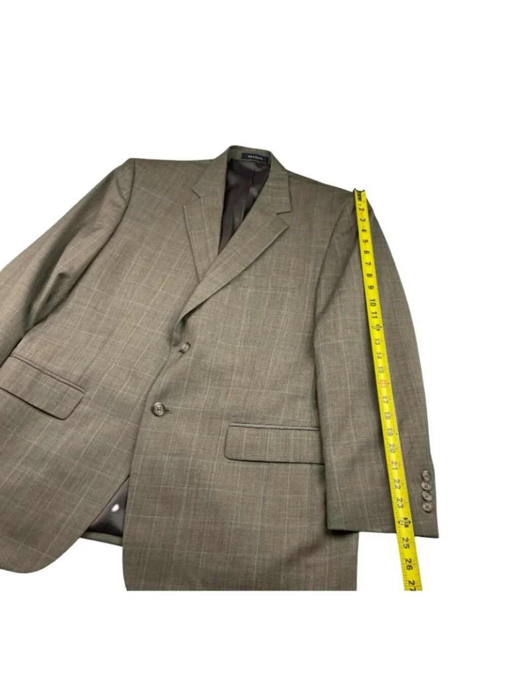 Kilburne & Finch Men's 100% Wool 2-Button Blazer Brown Windowpane Plaid • 42R